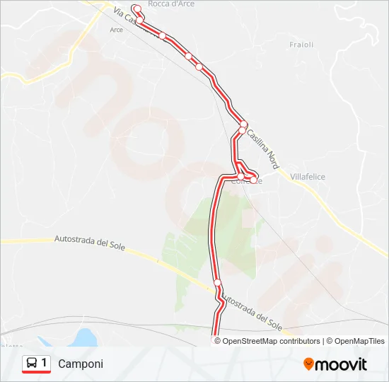 1 Bus Line Map