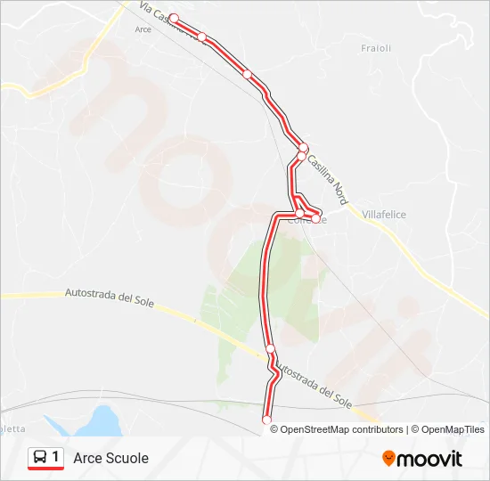 Percorso linea bus 1