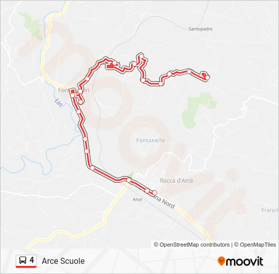 Percorso linea bus 4