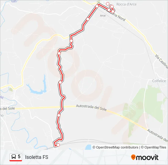 5 Bus Line Map