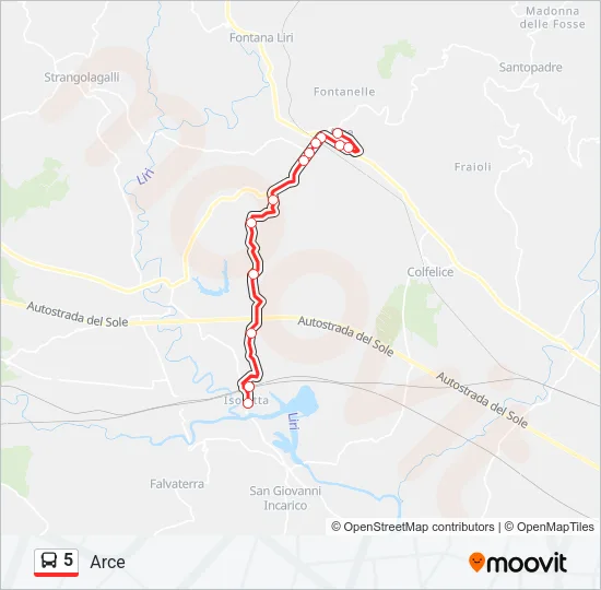 5 Bus Line Map