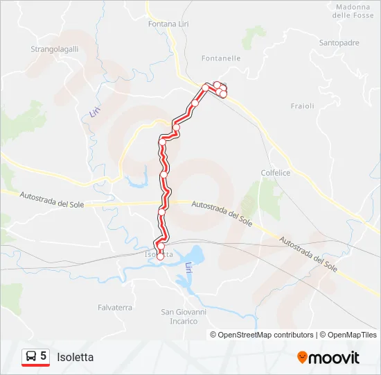 5 Bus Line Map