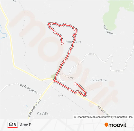 Percorso linea bus 8