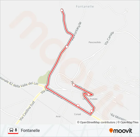 8 Bus Line Map