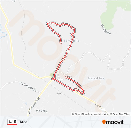 Percorso linea bus 8