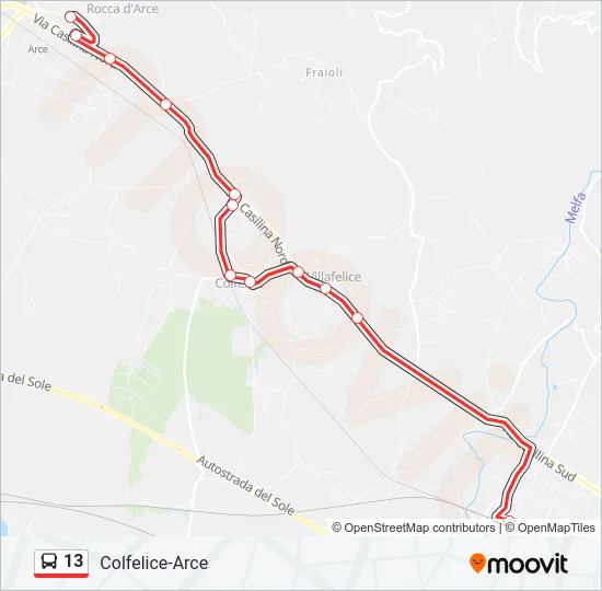 13 Bus Line Map