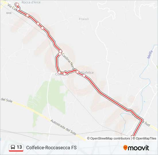 13 Bus Line Map
