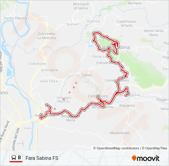 B Bus Line Map