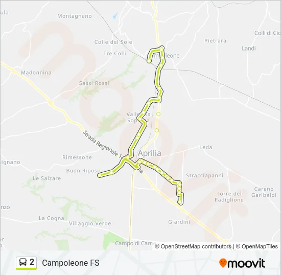 2 Bus Line Map