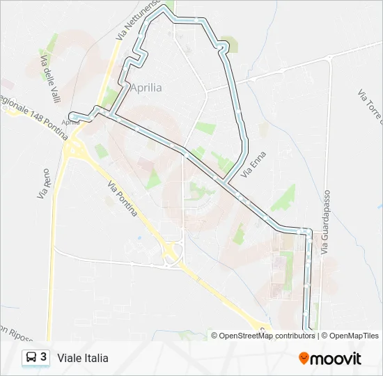 Percorso linea bus 3