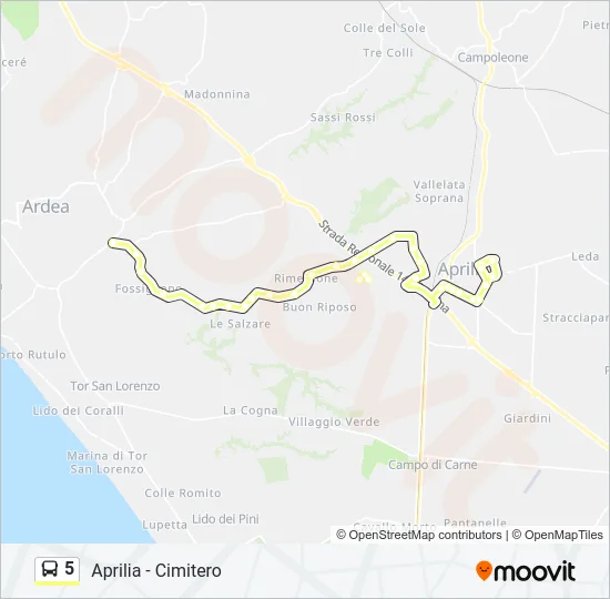 5 Bus Line Map