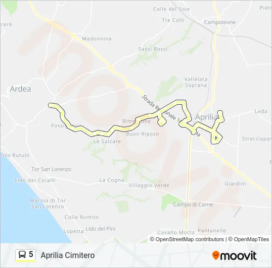 5 Bus Line Map