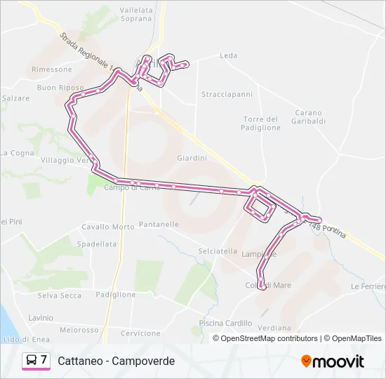 7 Bus Line Map