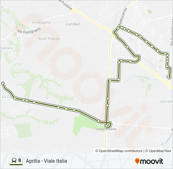 8 Bus Line Map
