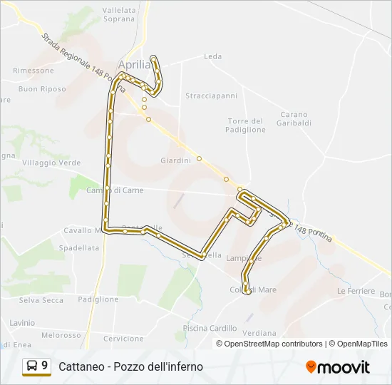 9 Bus Line Map