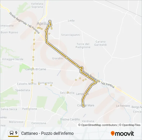 9 Bus Line Map