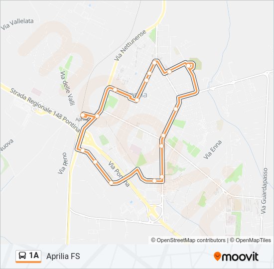 Percorso linea bus 1A