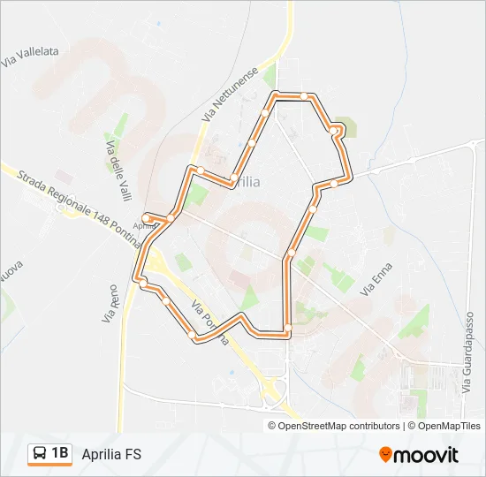 1B Bus Line Map