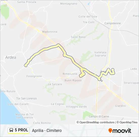 5 PROL Bus Line Map