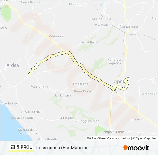 5 PROL Bus Line Map