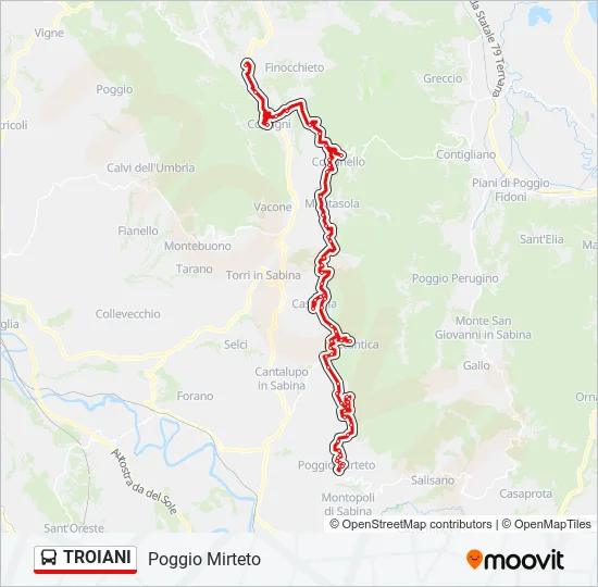 TROIANI Bus Line Map