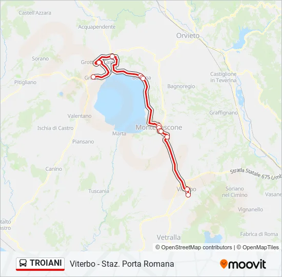 TROIANI Bus Line Map