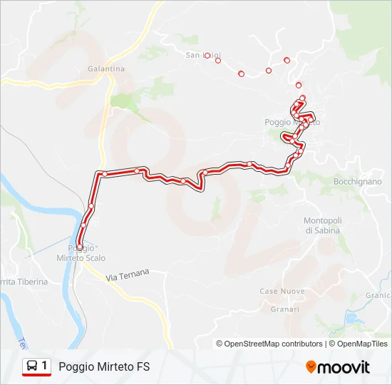 1 Bus Line Map
