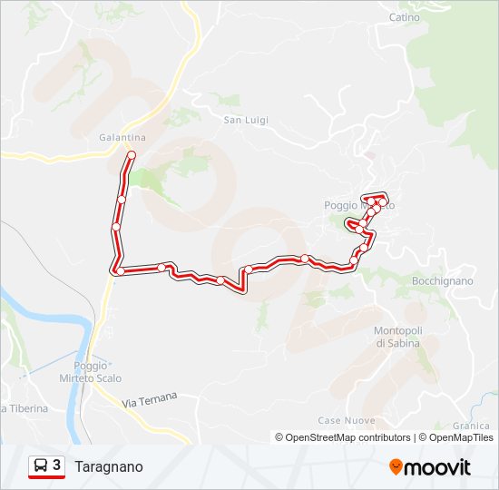 Percorso linea bus 3