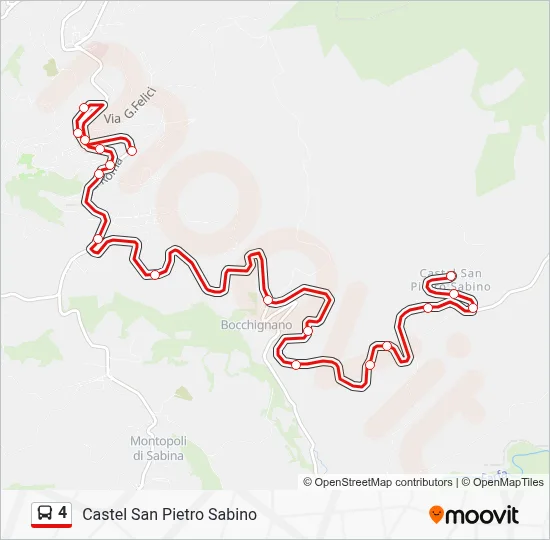 Percorso linea bus 4