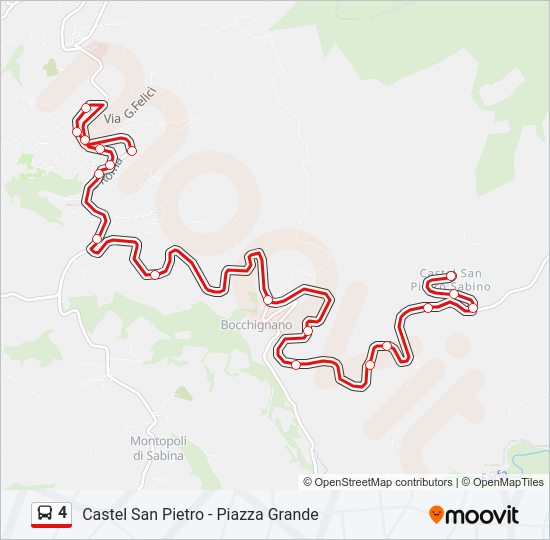 Percorso linea bus 4