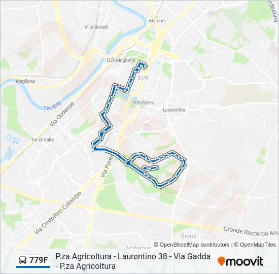 779F Bus Line Map