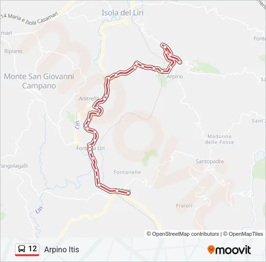 12 Bus Line Map