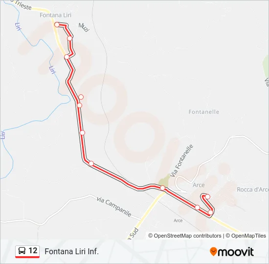 12 Bus Line Map
