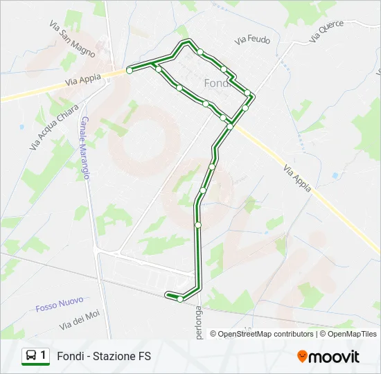 1 Bus Line Map