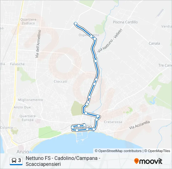3 Bus Line Map