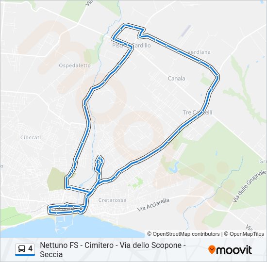 Percorso linea bus 4
