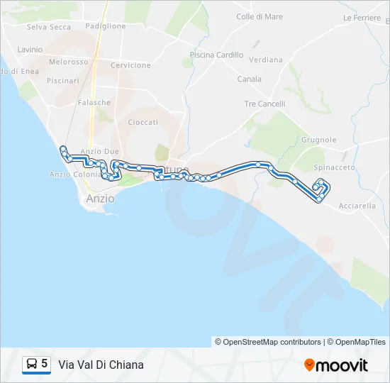 5 Bus Line Map
