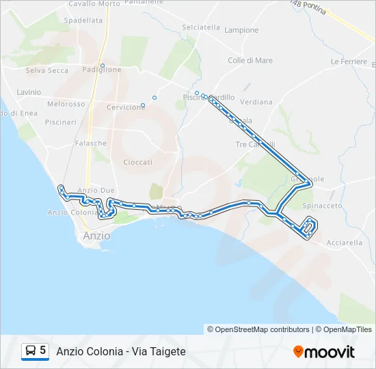 5 Bus Line Map
