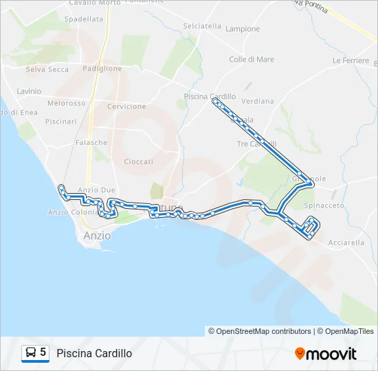 5 Bus Line Map