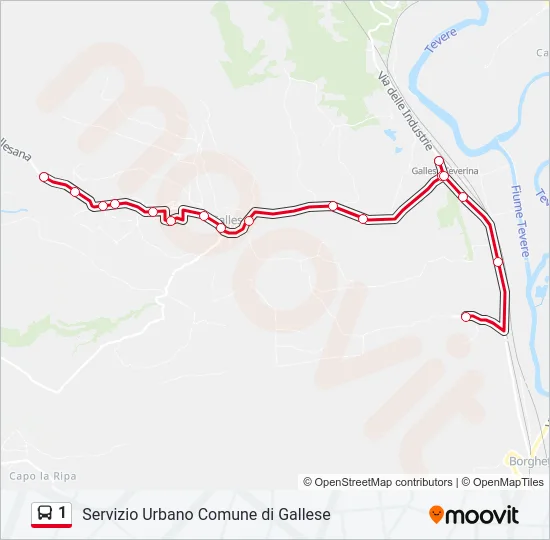 1 Bus Line Map