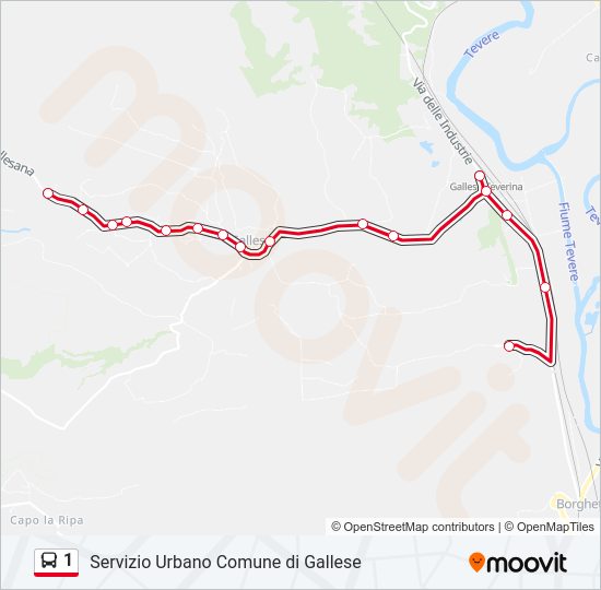 Percorso linea bus 1