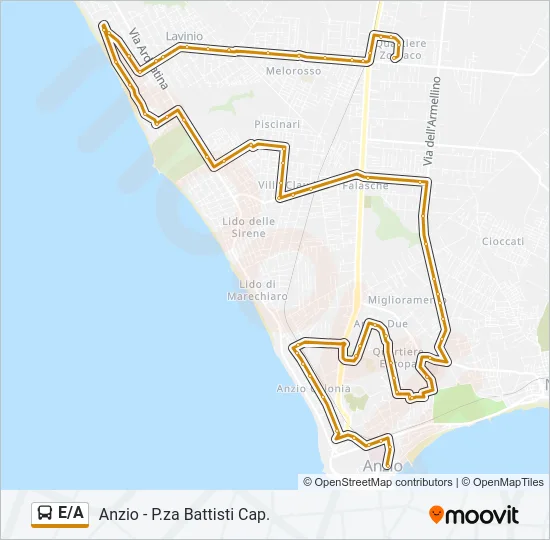 E/A Bus Line Map