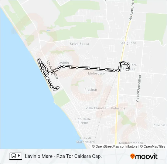 E Bus Line Map