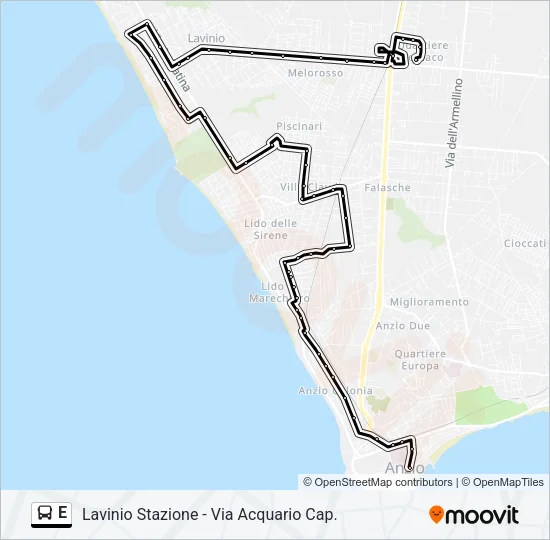 E Bus Line Map