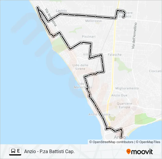 E Bus Line Map