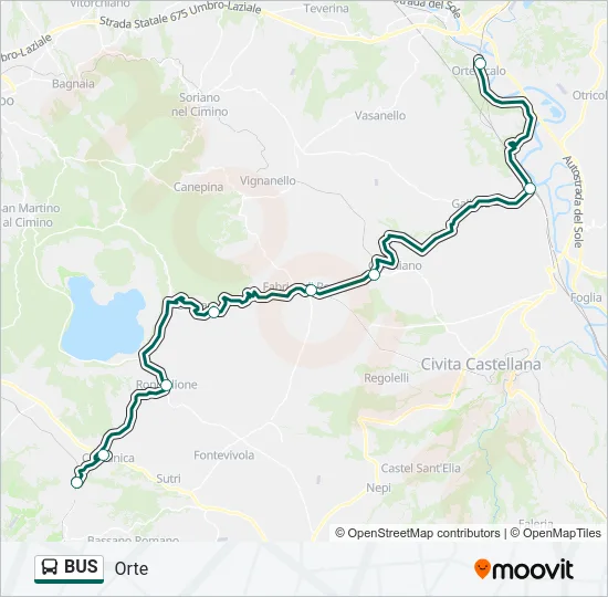 Mappa della linea BUS
