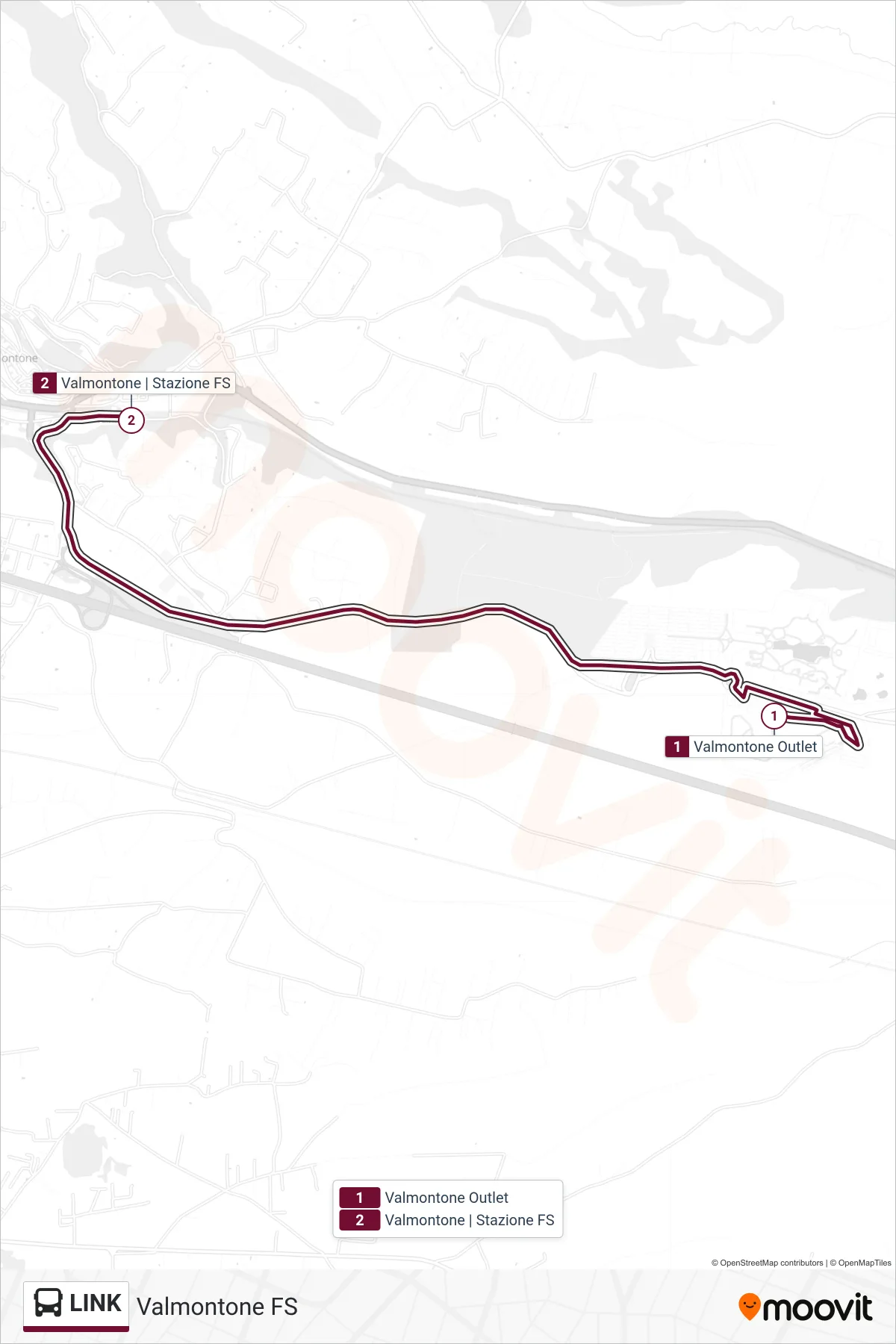 Linea LINK bus (Valmontone FS) - Percorsi e fermate sulla mappa