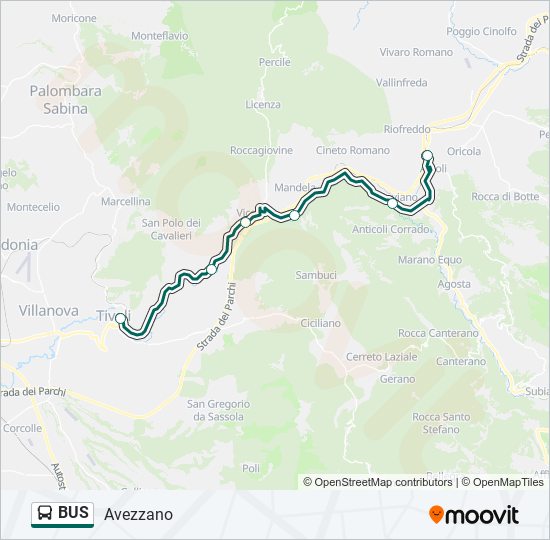 Mappa della linea BUS