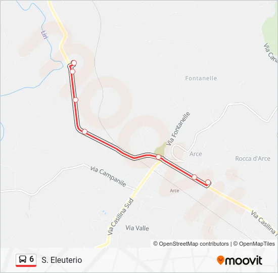 Percorso linea bus 6