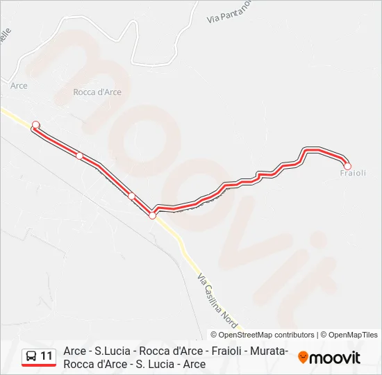 Percorso linea bus 11